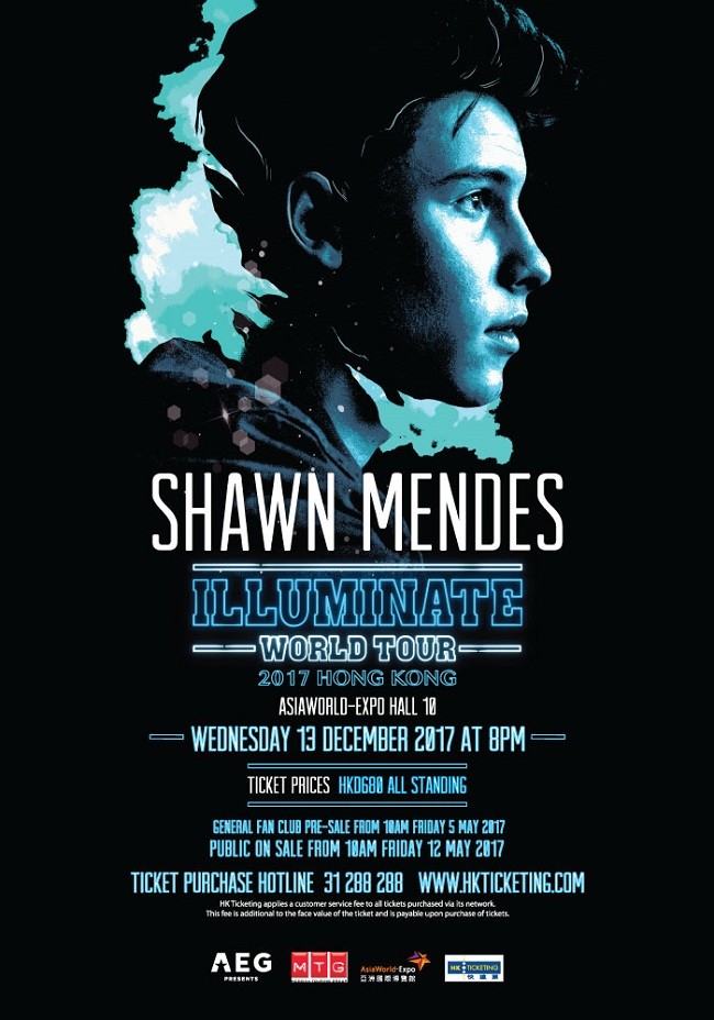 Shawn Mendes 香港演唱會 2017 官方宣傳海報 Poster