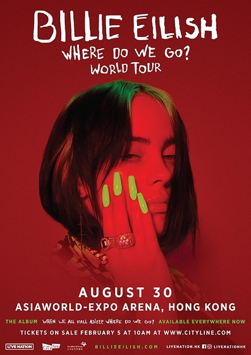 [已延期] Billie Eilish 香港演唱會 2020 官方宣傳海報 Poster