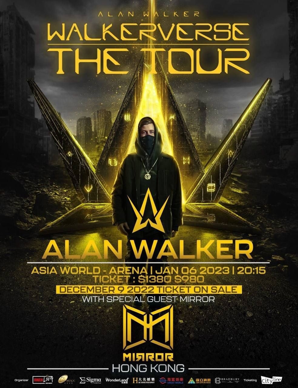 Alan Walker 香港演唱會 2023 官方宣傳海報 Poster